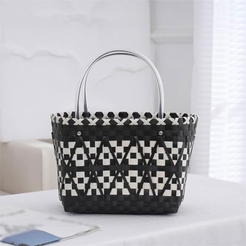 WERTGHJ Handmade Rattan Picnic Basket Fruit Storage(D)