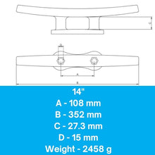 Smart Choice Marine Hot Dipped Galvanized Iron Dock Cleat 14" 50-Pack