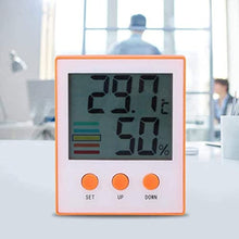 Yuidaaavzz Hygrometer, LCD Digital Temperature Huty Meter Backlight Home Indoor Electronic Hygrometer Thermometer Weather Station (Color : Orange) (Black)