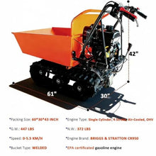 Chery Industrial TB-G65 660 Lbs Gas-Powered Track Barrow Welded Steel Bucket All-Terrain Transport for Construction Farm Landscaping (Standard Tracked Dumper)