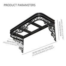 Awnings for Doors, Outdoor Door Window Awning Canopy, with PC Panel, Patio Front Overhang Protection Shelter for Entrances, Porches(Brown,80x40x40cm)