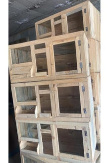 Large Bird Cage for Pigeons, Quail, Chickens - 39.4" W x 19.7" H x 19.7" D - Spacious Wooden Habitat for Poultry and Small Birds - Made in Turkey