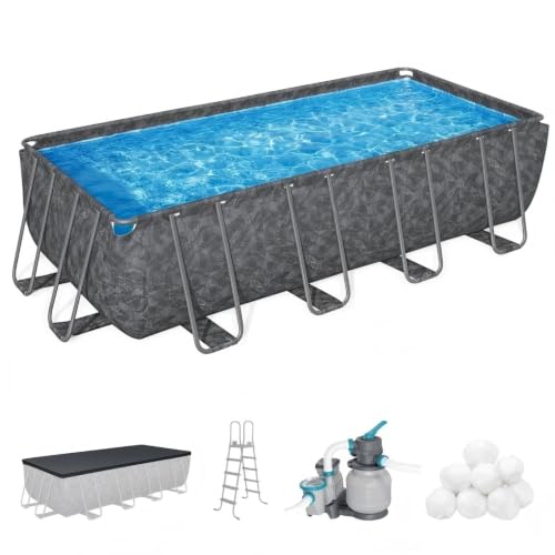 18' x 9' x 52" Rectangular Frame Above Ground Swimming Pool Set w/Pump