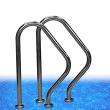 Stainless Steel 304 Stair Rai Pool Ladders Pool Safety Handrails Pool Hand Rail Easy Mount Hand Grab Rail w/ Curved Structure Complete Mounting Accessories for Inground Pool Entry 1 PCS
