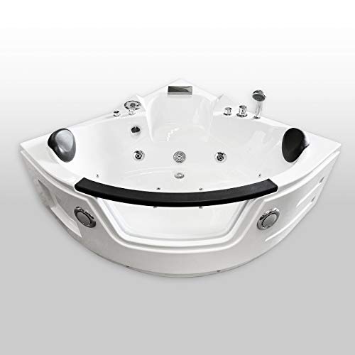 SIMBASHOPPING USA Whirlpool Corner Bathtub Hydrotherapy MIAMI 53.14" and Heater