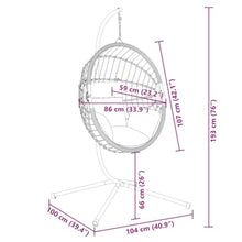 Hanging Egg Chair with Stand, Anthracite Rattan Swing Hammock Chair for Indoor and Outdoor, Sturdy Steel Frame with Comfortable Cushions