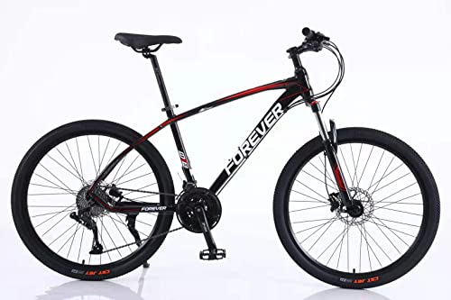 MXMO 27 Speed Adult Mountain Bike 26/27.5 Inch Aluminum Frame Dual Disc Brakes Red