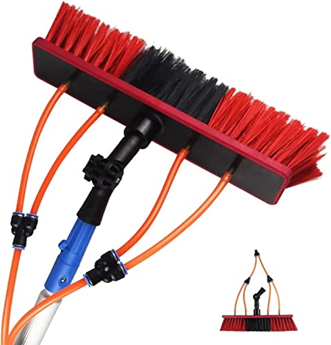 GHHDPXM Telescopic Window Cleaning Brush 16.5FT (5M) - Water Fed Pole for Solar Panel & Photovoltaic Cleaning - 50Cm Soft Bristle Brush for Easy Reach and Streak-Free Shine