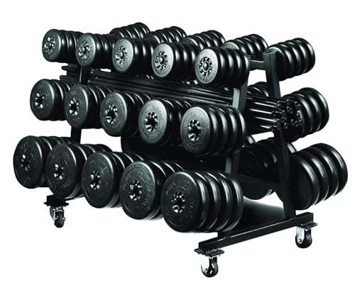 York Barbell Aerobic Weight Set Club Pack with Rack 69034