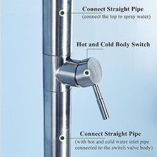 UMJIGF Outdoor Shower Station, Portable Free-Standing Shower Fixture with Big Nozzle - Ideal for Camping, Poolside, and Beach House Use,Small Nozzle