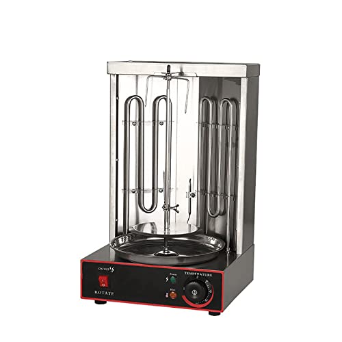 Dntum Vertical Rotisserie Oven Grill, Countertop Rotation Kebab Grill, Adjustable Temperature 50-300℃, With Double Row Cooling Holes, 360 ° All-Round Grilling, for Restaurant, Home Kitchen