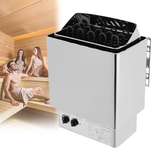 AETEREOS Sauna Heater, 110V Electric Sauna Stove, Steam Bath Sauna Heater with Internal Controller, for Cubic Feet, Home Hotel Spa Shower,All Stainless Steel Body 6KW