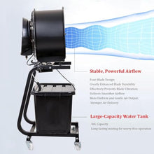Acivirdde 46l Portable High-Velocity Commercial Outdoor Misting Fan,3 Speeds,4 Metal Blades,12-Hour Use