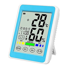 Yuidaaavzz Digital Hygrometer Indoor Thermometer Huty Gauge with Jumbo Touchscreen and Backlight, Temperature Huty Monitor Indoor Thermometer (Color : Green) (Blue)
