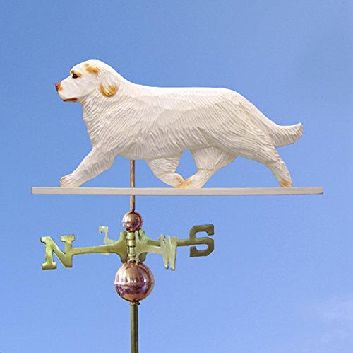 Clumber Spaniel Hand Carved & Painted Weathervane 32 Inch Orange