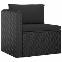 Molumvel 9 Piece Patio Lounge Set, Modular Outdoor Wicker Furniture with Thick Cushions and Tempered Glass Coffee Tables, Black