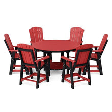 Wildridge Heritage 7-Piece 60" Pub Counter Set, Cardinal Red and Black - Outdoor Weather Resistant Recycled Plastic Furniture for Patio