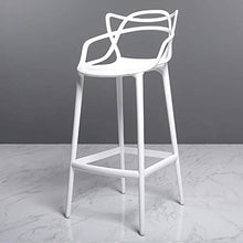 European Creative Bar Chair - Elegant, High Backrest, Multi Color (Black, Gray, White) - 75cm - Metal Frame, Polypropylene Seat - Barstool