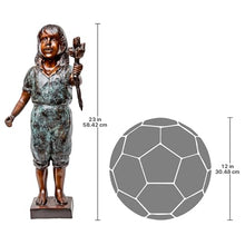 Design Toscano Olivia's Roses Flower Girl Cast Bronze Garden Statue Two Tone Bronze and Verdigris