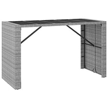 fsahslih 9 Piece Patio Bar Set with Tempered Glass Table Stools Gray