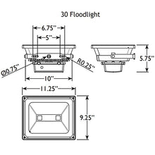 VOLT 12V Color Changing RGBW 30W LED Flood Light with Yoke Mount (Bronze)