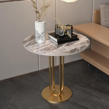 NRFJFOP Rock Board Side Living Room Small Tea Table Round Bedroom Bed Corner Hotel Sofa Edge