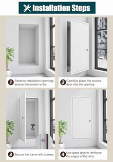 ZIMGOD Outdoor Waterproof Access Panel with Key & Lock, Drywall Ceiling Access Door Hatch, 16 20 24 30 32 36 38 44 48 in Aluminum Exterior Wall Hole Cover(22x40in (55x100cm))