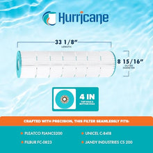 Hurricane Filters 4 Pack HF8418-01 Advanced Pool Filter Cartridge - Replacement for PJANCS200, Unicel C-8418, Filbur FC-0823, Jandy Industries CS 200
