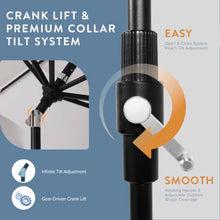 California Umbrella 10-Year Protection 11-Ft Outdoor Patio Umbrella, Pacifica Fade-Resistant Fabric, Crank Lift, 8-Rib Aluminum Frame, Stone Black Pole, Spa