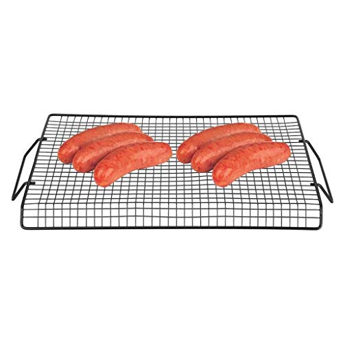 Barbecue Mesh Handle Iron Non-Stick BBQ Rack Grill Net for Outdoor Party Camping