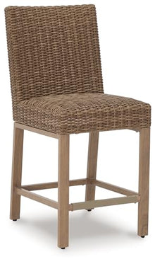 Signature Design by Ashley Walton Bridge Armless Cushioned Bar Stool Set of 2 Light Brown