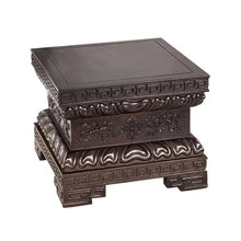 LUYOUBOZHU Vase Stand Square Ebony Bonsai Tall Base with Carving, Home Vase Fishbowl Display Stand(Large)