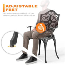 DUYHBAWRS 3 Piece Garden Patio Bistro Table Set Bronze Camping Sedentary Outdoor Dining Furniture
