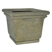 24 in. Cast Stone Square Planter with Attached Saucer-Aghed Granite