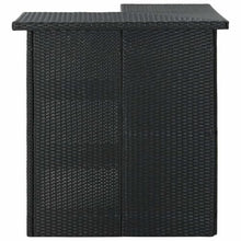 KPOTUERTU 16 Piece Patio Bar Set with Cushions Poly Rattan Black