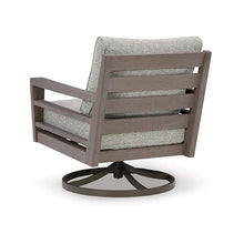 Benzara Karo Outdoor Swivel Lounge Chair with Cushions Gray and Brown