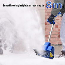 HYUIO Electric Snow Blower, 1200W Handheld Cordless Snow Shovel with Battery, 8m Throwing Outdoor Snow Clearing Artifact, Adjustable Direction, Rechargeable Small Snowplow for School Roads, Driveway