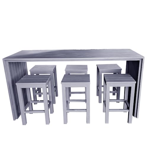 Grill King Niagra 7-Piece Outdoor Bar Set Aluminium Charcoal