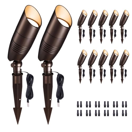 Varmtalys Outdoor LED Spotlights, Waterproof Aluminum 3CCT Color Temperature Changing Landscape Lights, Perfect for Illuminating Trees Gardens Patios, Adding Charm to Your Outdoor Spaces 12 Pack