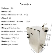 WYDDDARY Commercial Electric Smoker Grill – Digital Vertical Meat Smoker, 1kW BBQ Smoke Oven with 5 Detachable Racks, Side Wood Chip Loader & Precise 95-248°F Temp Control 110V