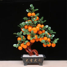YXIANG56Q Fake Plants Indoor Faux Potted Plant 38-Fruit Orange Tree Jade Crafts for Living Room Home Table Bonsai Tree