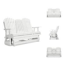 Signature Design by Ashley 1-Piece HDPE Outdoor Glider Loveseat, White