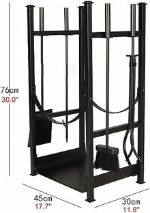 DJVHSRI Log Store Firewood Rack Set Outdoor Firewood Holder Heavy Duty Steel Indoor Metal Log Holder Fireplace,