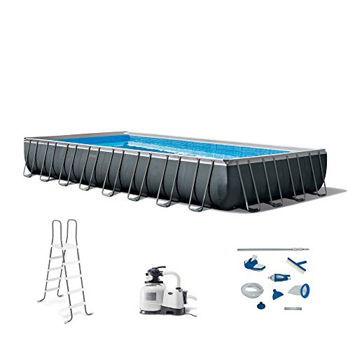 Intex Ultra XTR Frame Rectangular Swimming Pool Set Blue, Gray