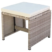 AJSEOYBS Outdoor Patio Set,Outdoor Garden Furniture,11 Piece Patio Dining Set with Cushions Poly Rattan Beige,for Deck, Patio, Garden, Poolside, Backyard