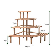 RWGOVLU Flower Stand For Indoor and Outdoor Wood Plant Stand and Flower Stand 4 Layer Bonsai Display Stand Storage Rack Length 110cm Height 80cm Width 75cm Plant Stand