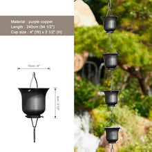 YUSIWOAL Rain Chain, Home Garden Patio Decoration Rainwater Collector Chain, Outdoor Rain Bell(Style2,240cm (8ft))
