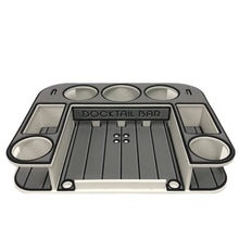 Docktail Butler Boat Table Caddy Organizer with Rod Holder Mount Storm Gray over Black