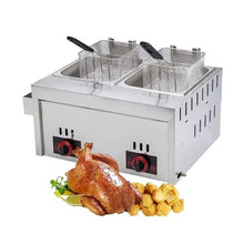 EliteBloom 12L Two Tank Outdoor Desktop Gas Fryer, Propane Fryer with Adjustable Temperature Regulator for Commercial Coal Powered Liquefied Petroleum,