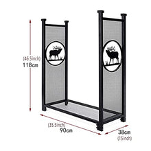 DOIBG Durable 46.5" Tall Metal Firewood Rack for Indoor and Outdoor Use Easy Assembly Wrought Iron Fireplace Log Holder for Large Logs